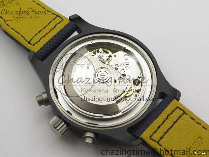 MIROTIME 0304 Reliable Pilot Chrono Blue Angels Black Ceramic ZF Best Edition on Blue Leather Strap A 7088